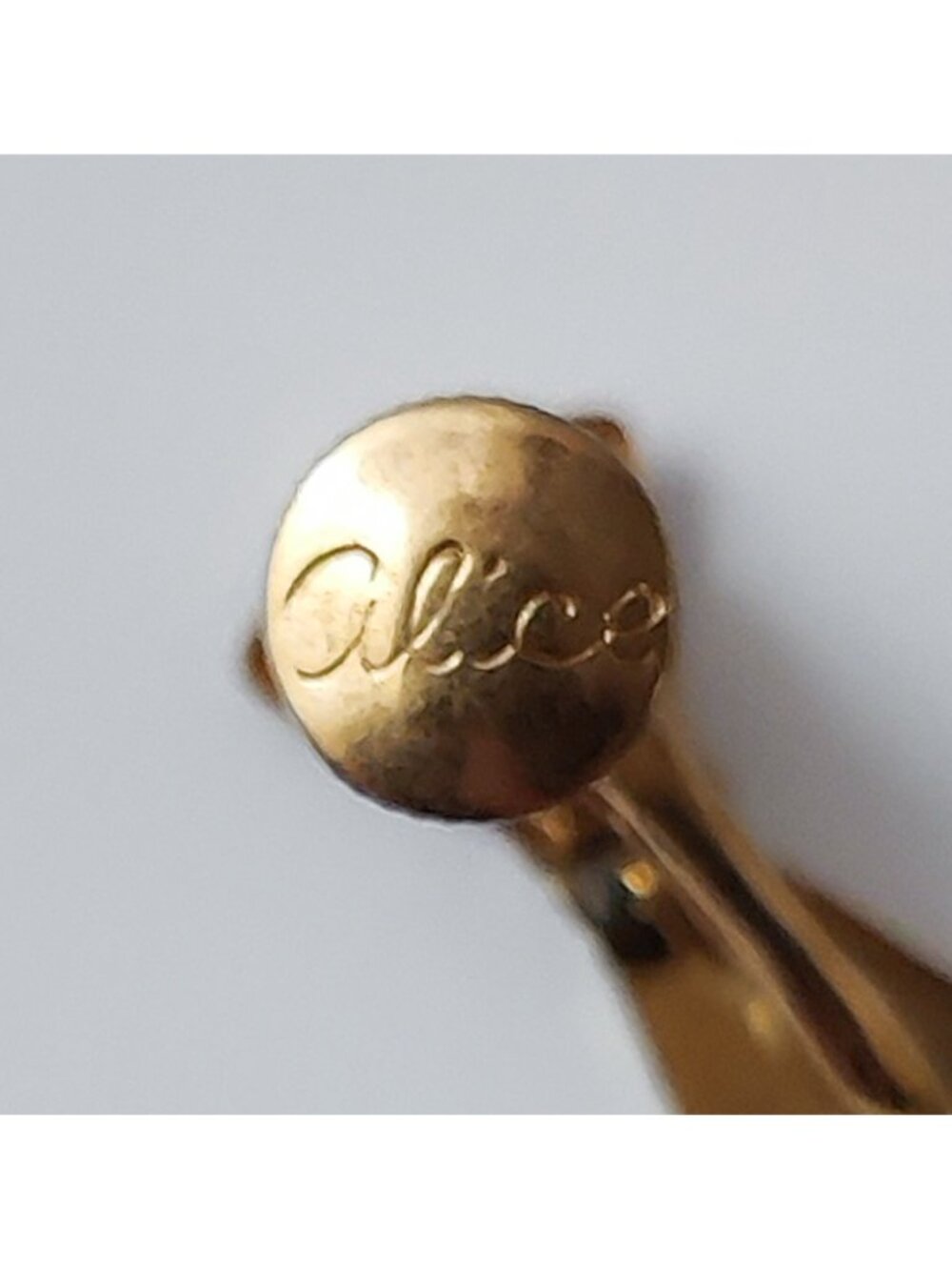 1950s Figural Signed Alice Jewelry Necktie Red Blue Enamel Collar Pin Earrings - Picture 5 of 5